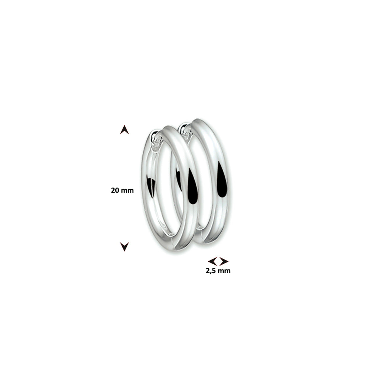 Ohrhänger 2,5 mm rund silberweiß