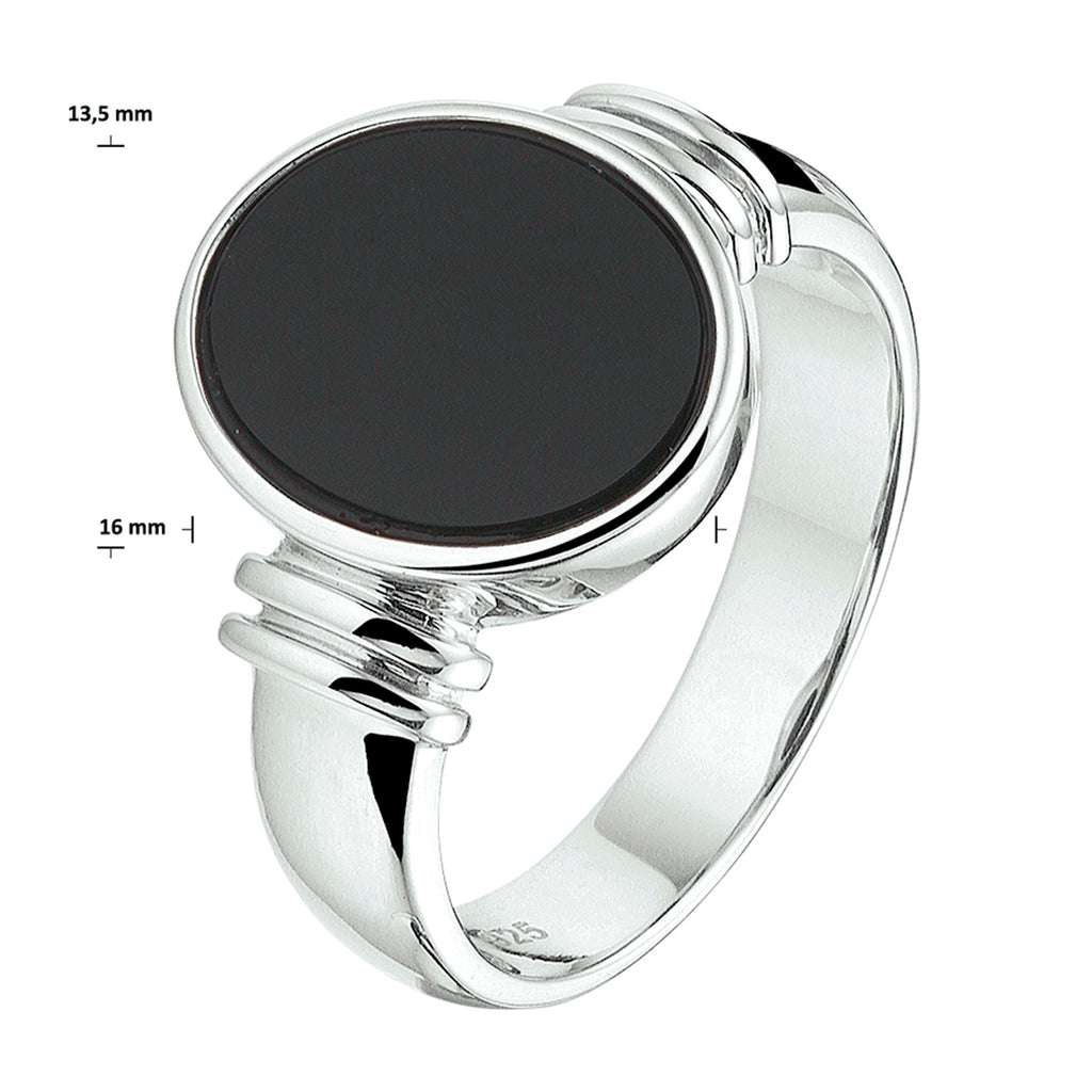 Ring Onyx Silber rhodiniert