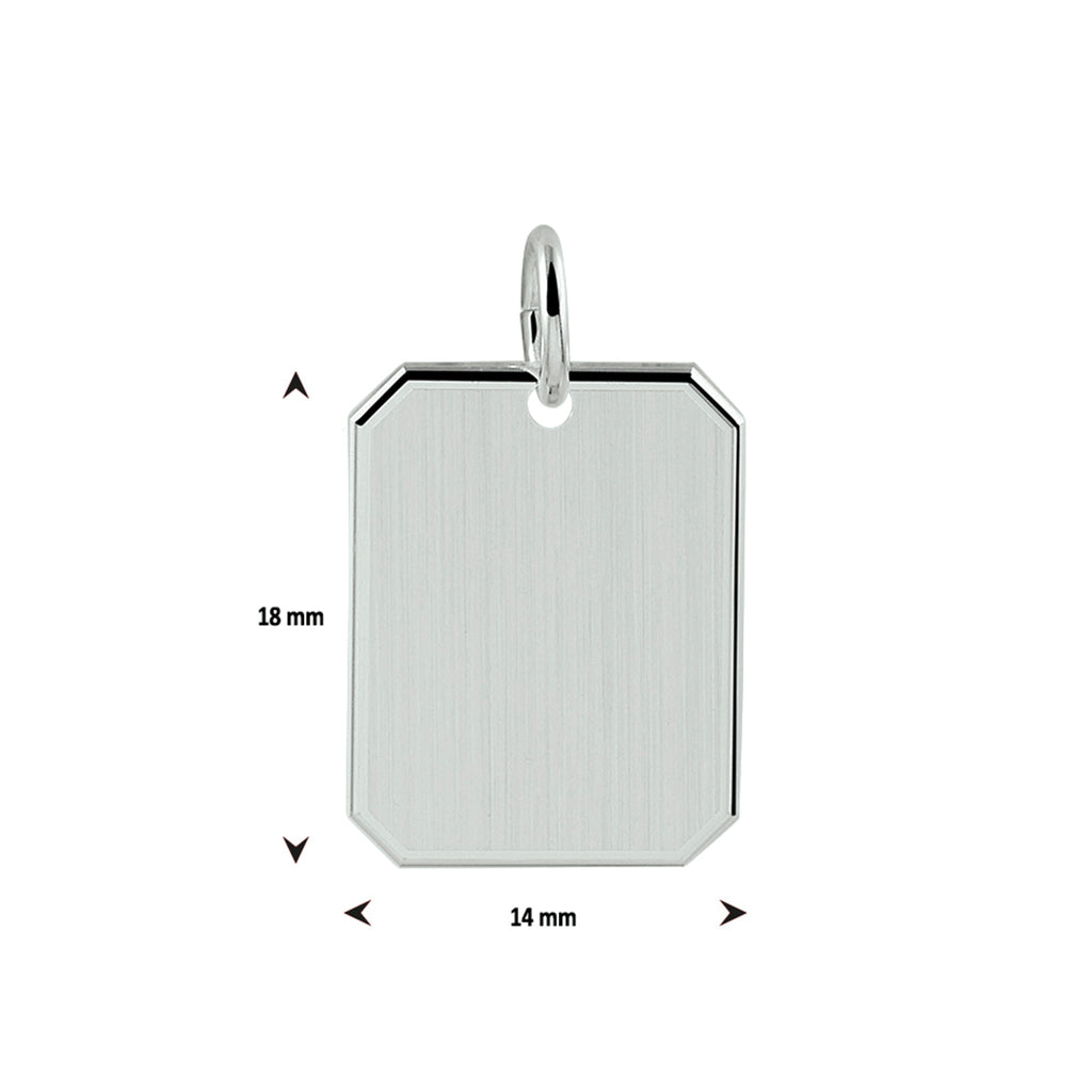 Gravuranhänger Diamant Silber Weiß