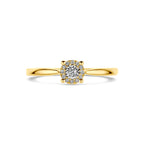 ring diamant 0.07ct h si 14K bicolor goud geel/wit