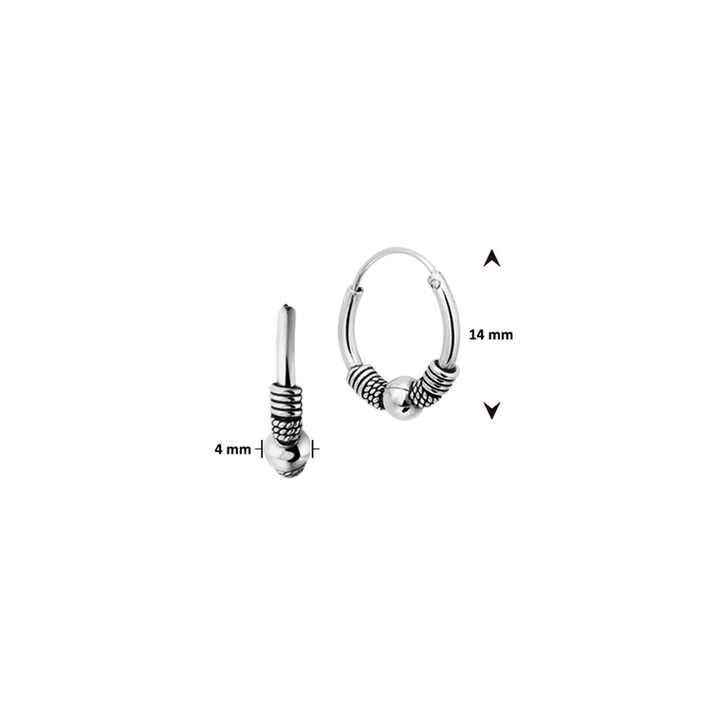 Ohrringe Oxi Bali 4,0 mm Silber oxidiert