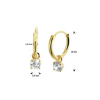 Ohrringe mit Anhänger Zirkonia 14K Gelbgold