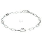 Armband Büroklammer Flachrohr 3,8 mm 16 + 3 cm Silber rhodiniert