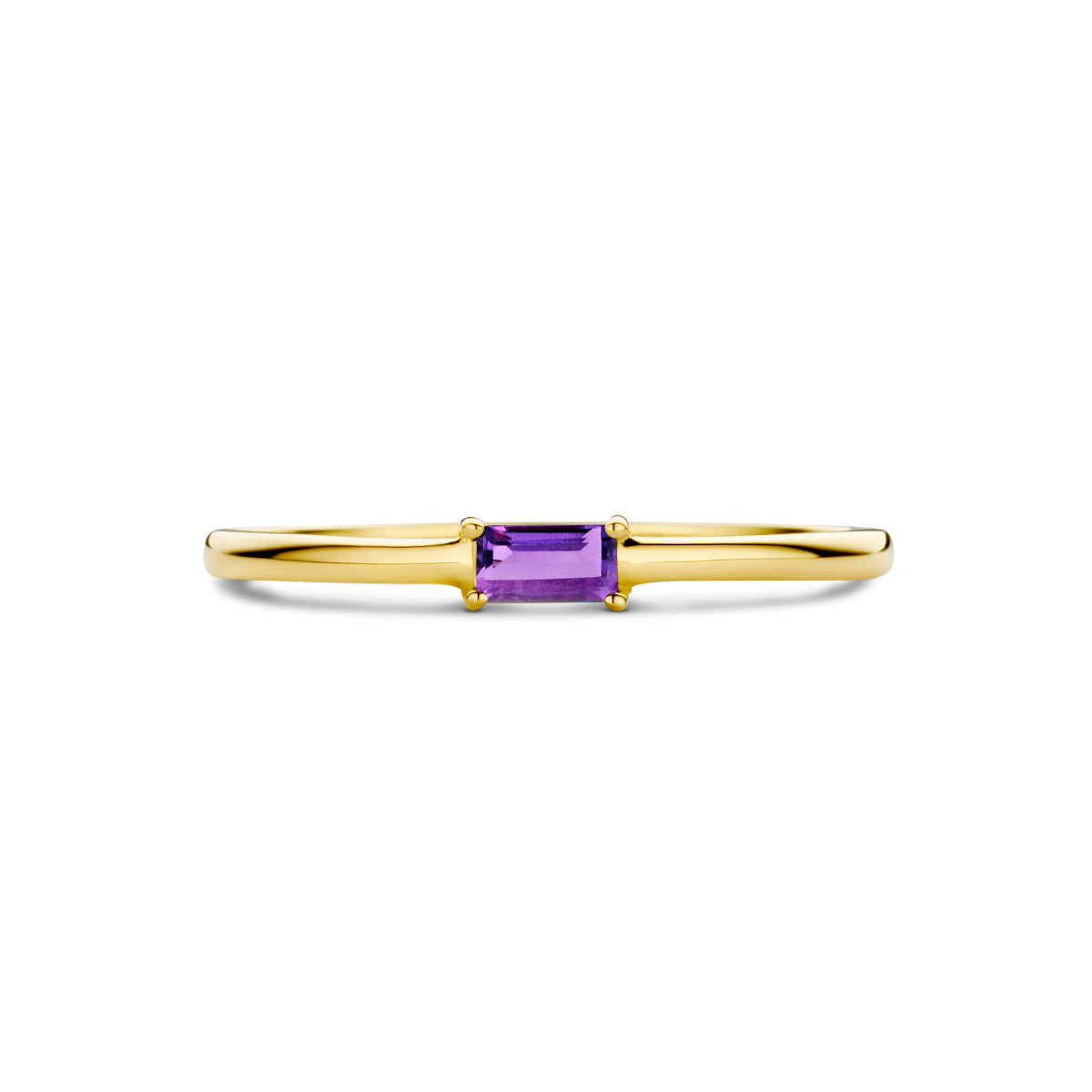 Ring mit Geburtsstein Amethyst Februar 14K Gelbgold
