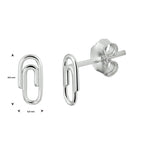 Ohrstecker Büroklammer Silber rhodiniert