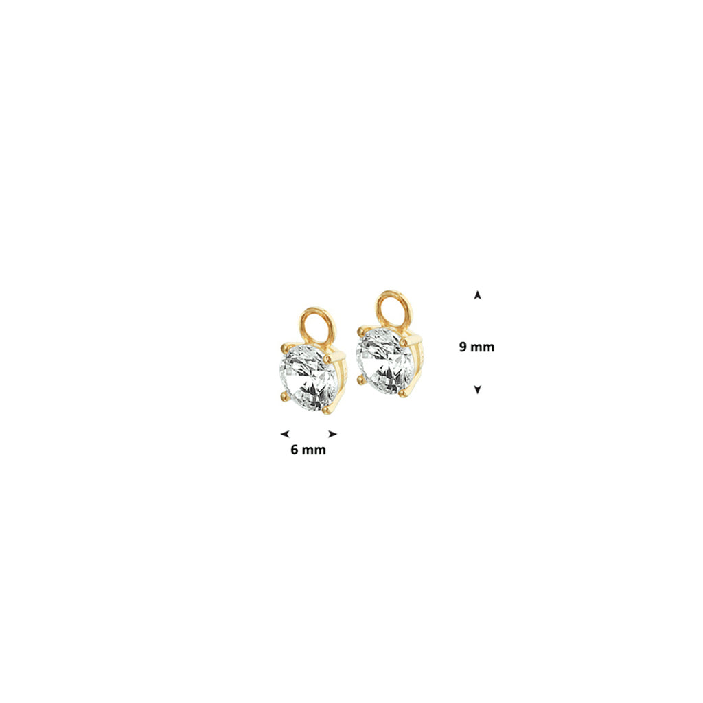 Ohrring-Anhänger Zirkonia 14K Gelbgold