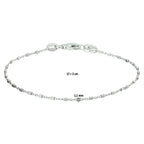 Armbandblöcke 1,1 mm 17 + 2 cm Silber rhodiniert