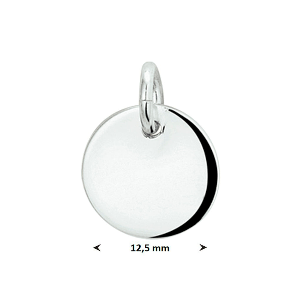 graveerhanger rond zilver gerhodineerd