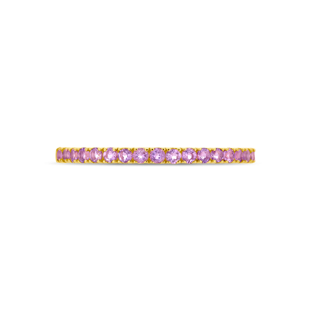 ring met geboortesteen licht amethist juni 14K geelgoud