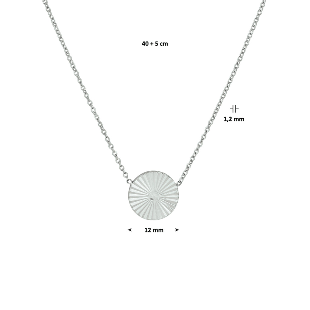 Halskette runder Diamant 40 + 5 cm Silber rhodiniert