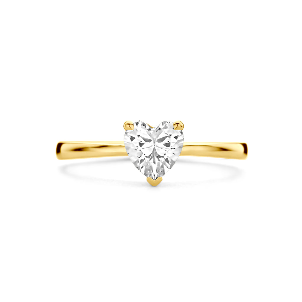 Ring Herz Zirkonia 14K Gelbgold