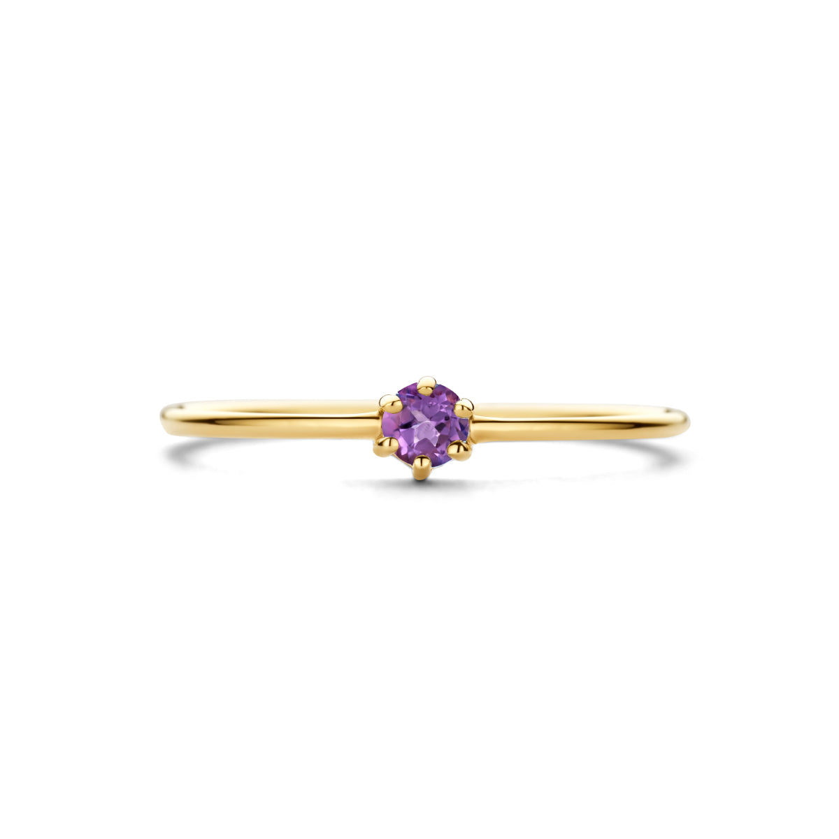 Ring mit Geburtsstein Amethyst Februar 14K Gelbgold