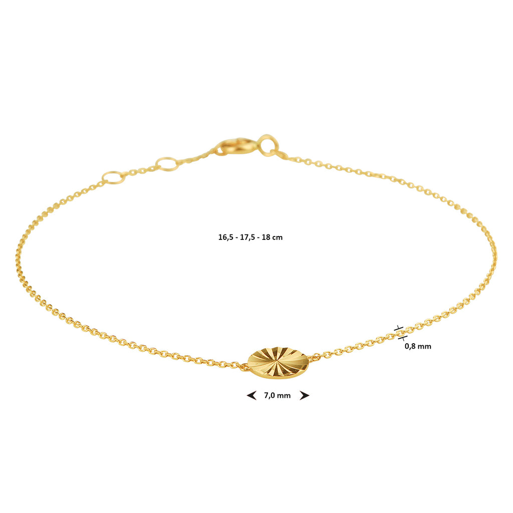 Armband rund 16,5 - 17,5 - 18 cm 14K Gelbgold