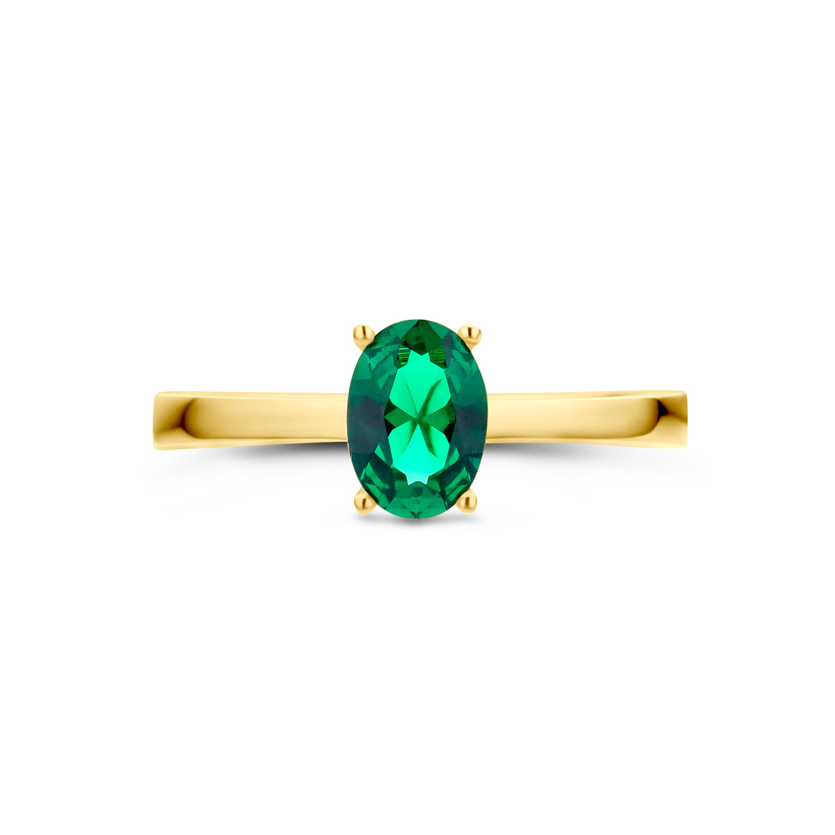 Ring grüner Zirkonia 14K Gelbgold