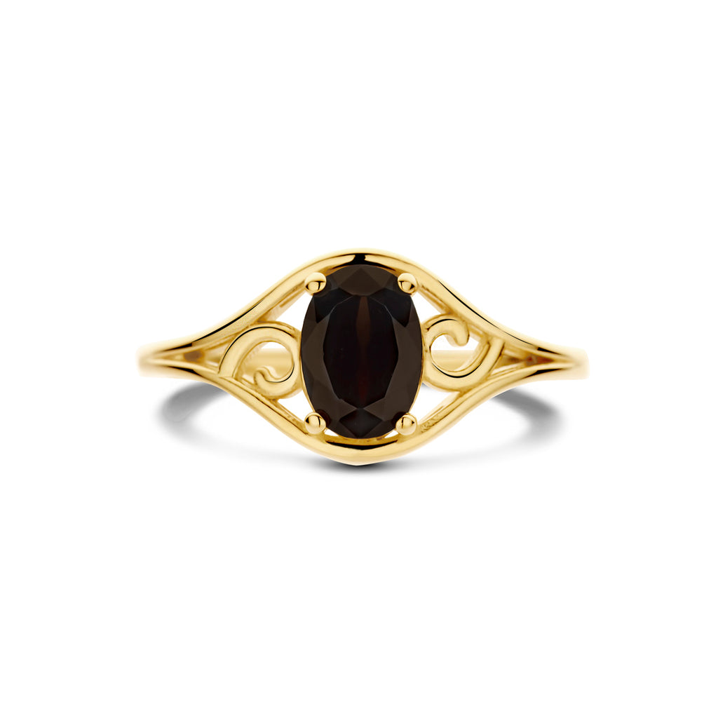 ring onyx 14K geelgoud