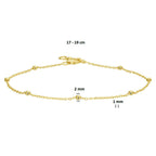 Armband Ankerkugeln 1,0 mm 17 - 19 cm 14K Gelbgold