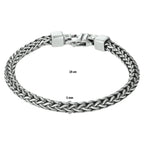 armband oxi vossestaart 5,0 mm zilver geoxideerd