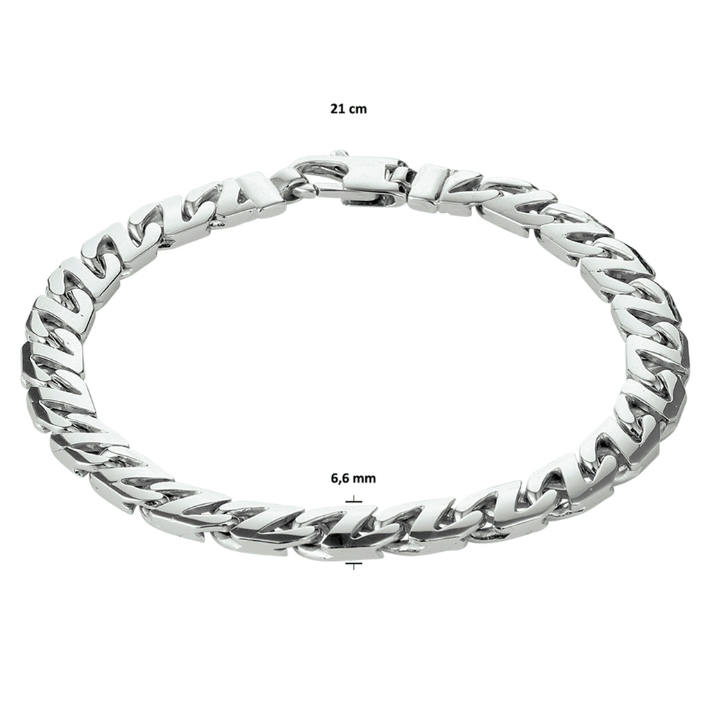 Armband Gourmet 6,6 mm Silber rhodiniert