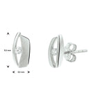 Ohrstecker Zirkonia Poly/Silber matt rhodiniert