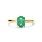 ring groen agaat 14K geelgoud