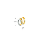 klapoorringen 1,8 mm vlak 14K bicolor goud geel/wit