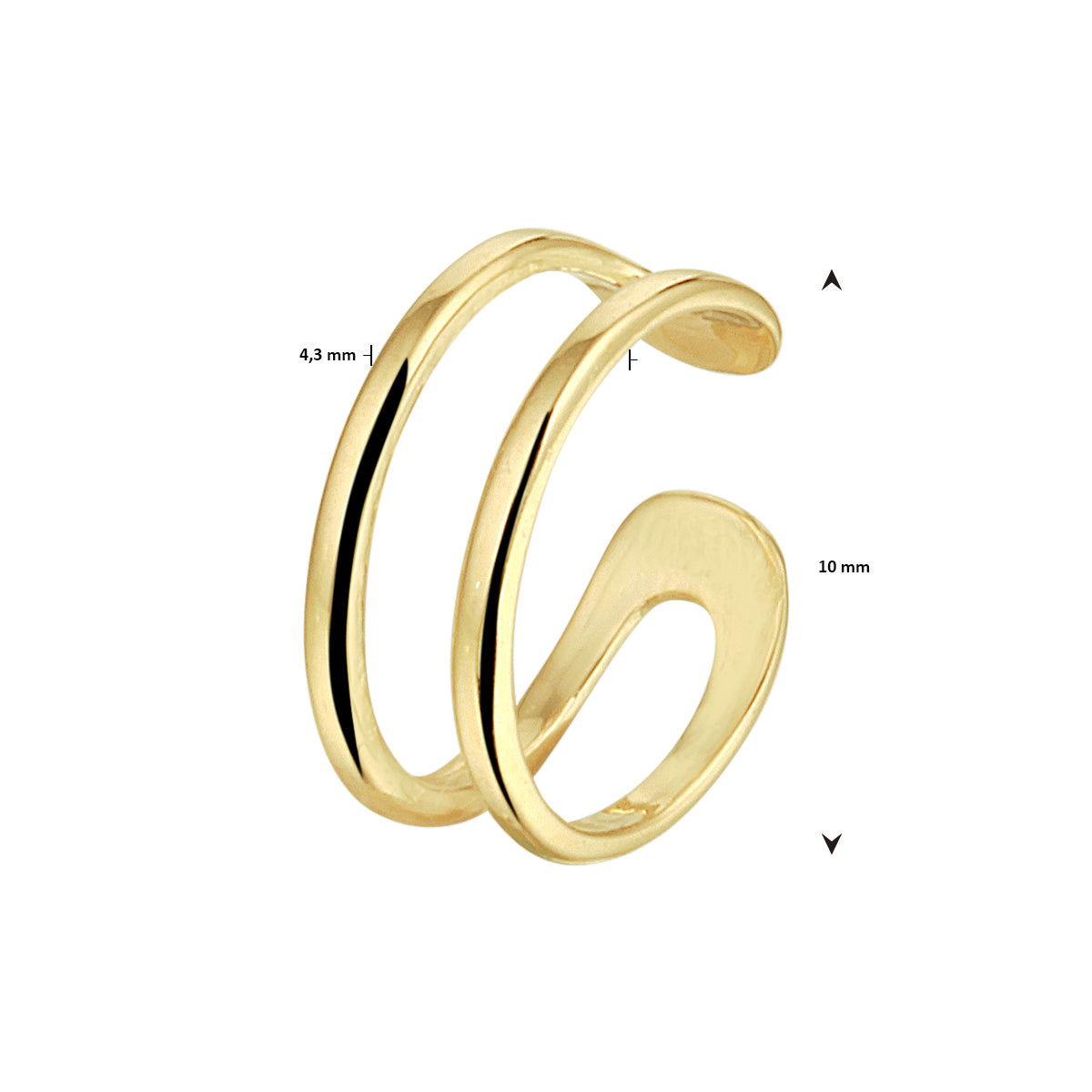 earcuff per stuk 14K geelgoud