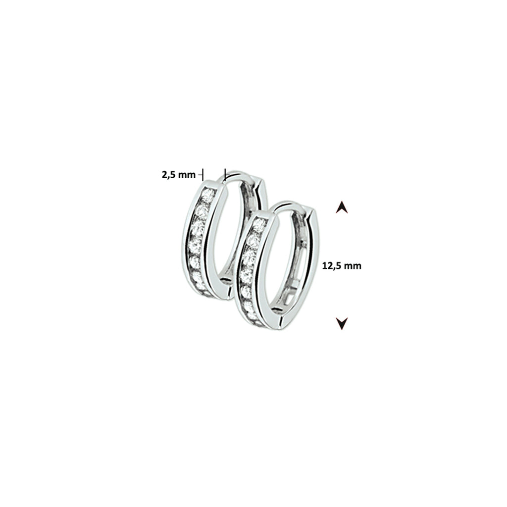 klapoorringen zirkonia zilver gerhodineerd