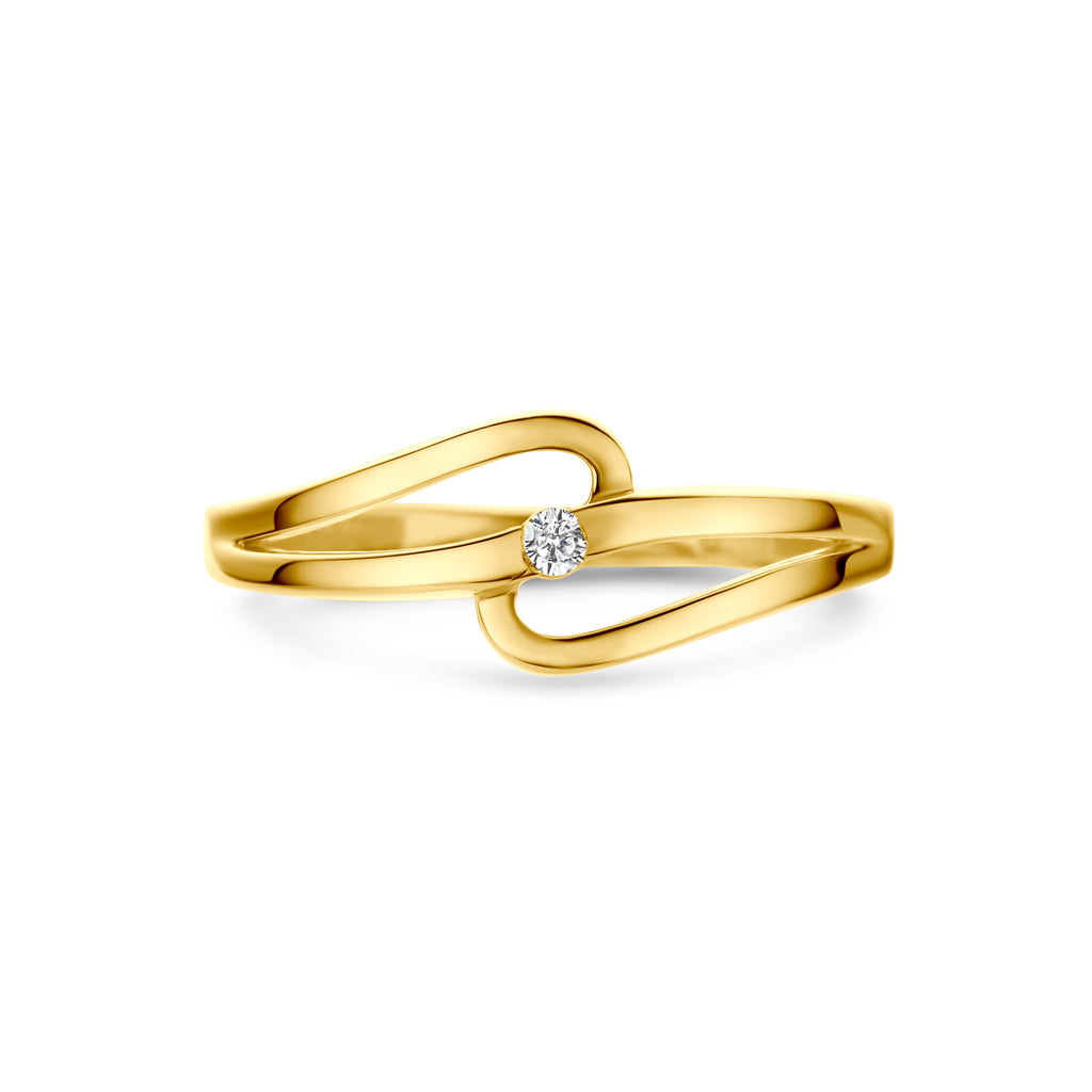 ring zirkonia 14K geelgoud