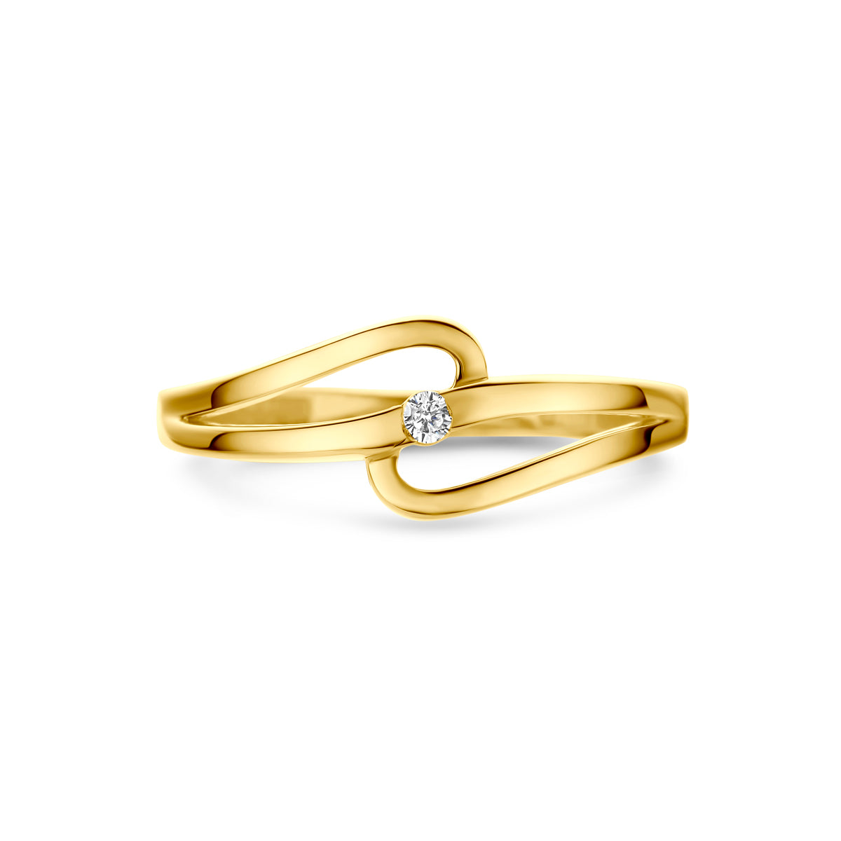 ring zirkonia 14K geelgoud