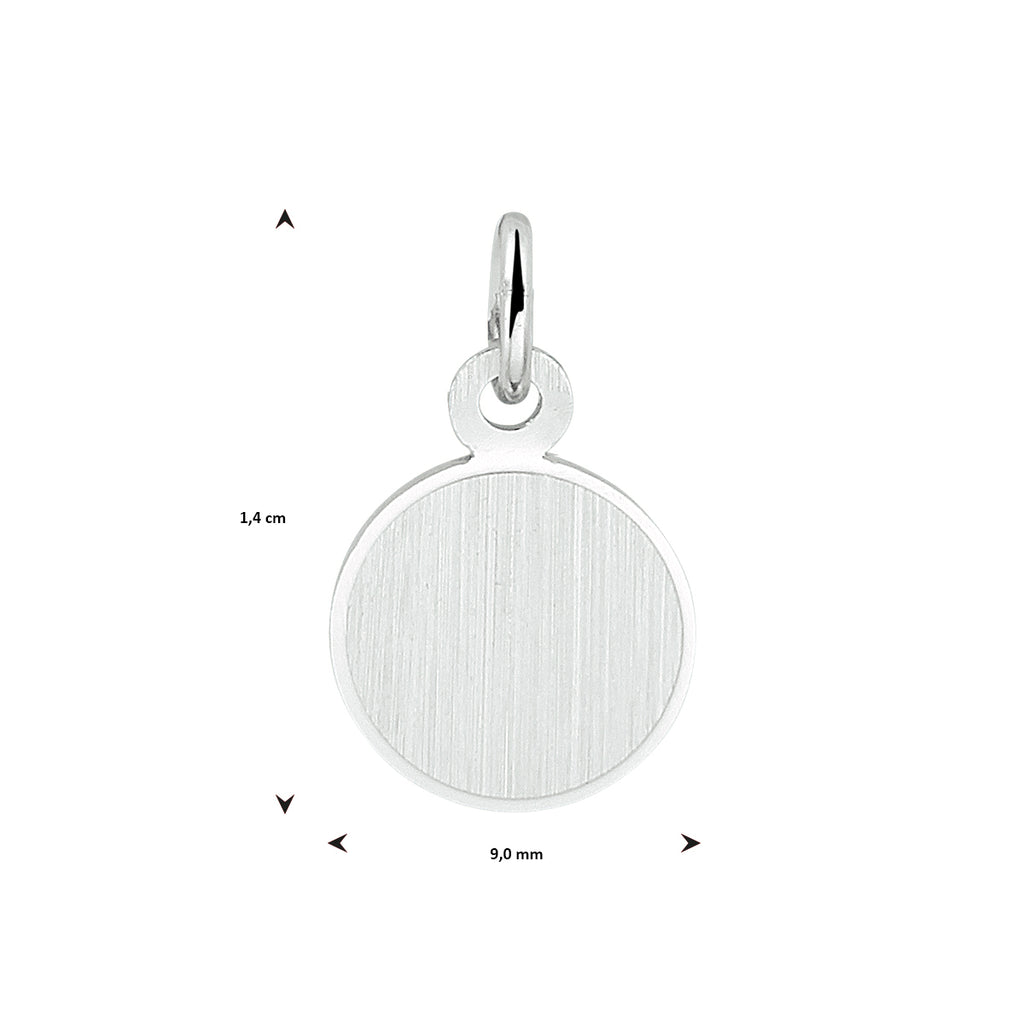 graveerhanger rond gediamanteerd zilver gerhodineerd