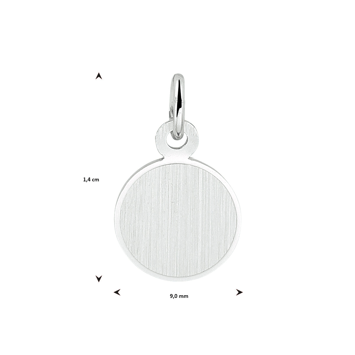 graveerhanger rond gediamanteerd zilver gerhodineerd