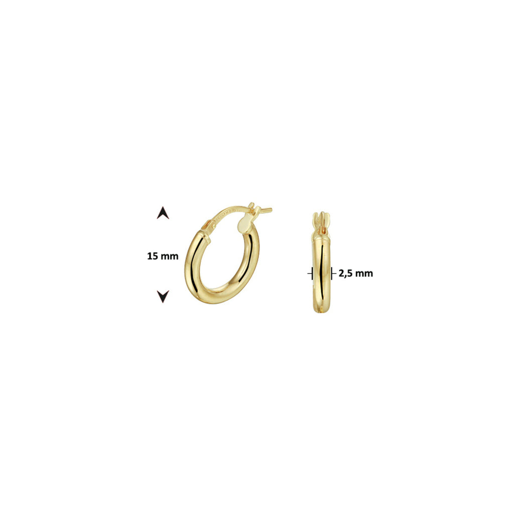 Ohrringe runde Röhre 2,5 mm Silgold (gelb mit Silberkern)