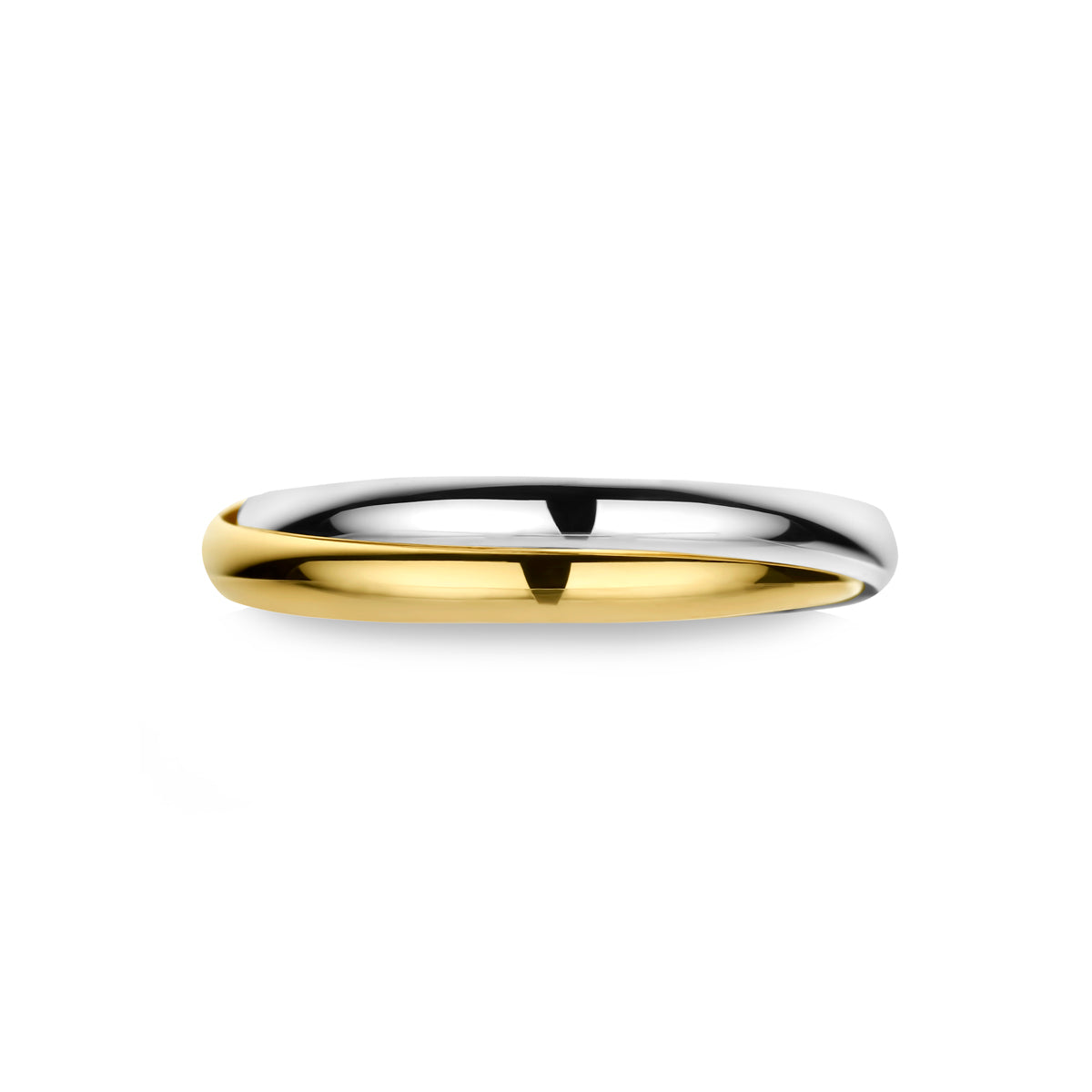 ring 14K bicolor goud geel/wit