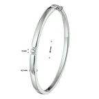 Armreif Scharnier Zirkonia 4,5 x 60 mm Silber rhodiniert