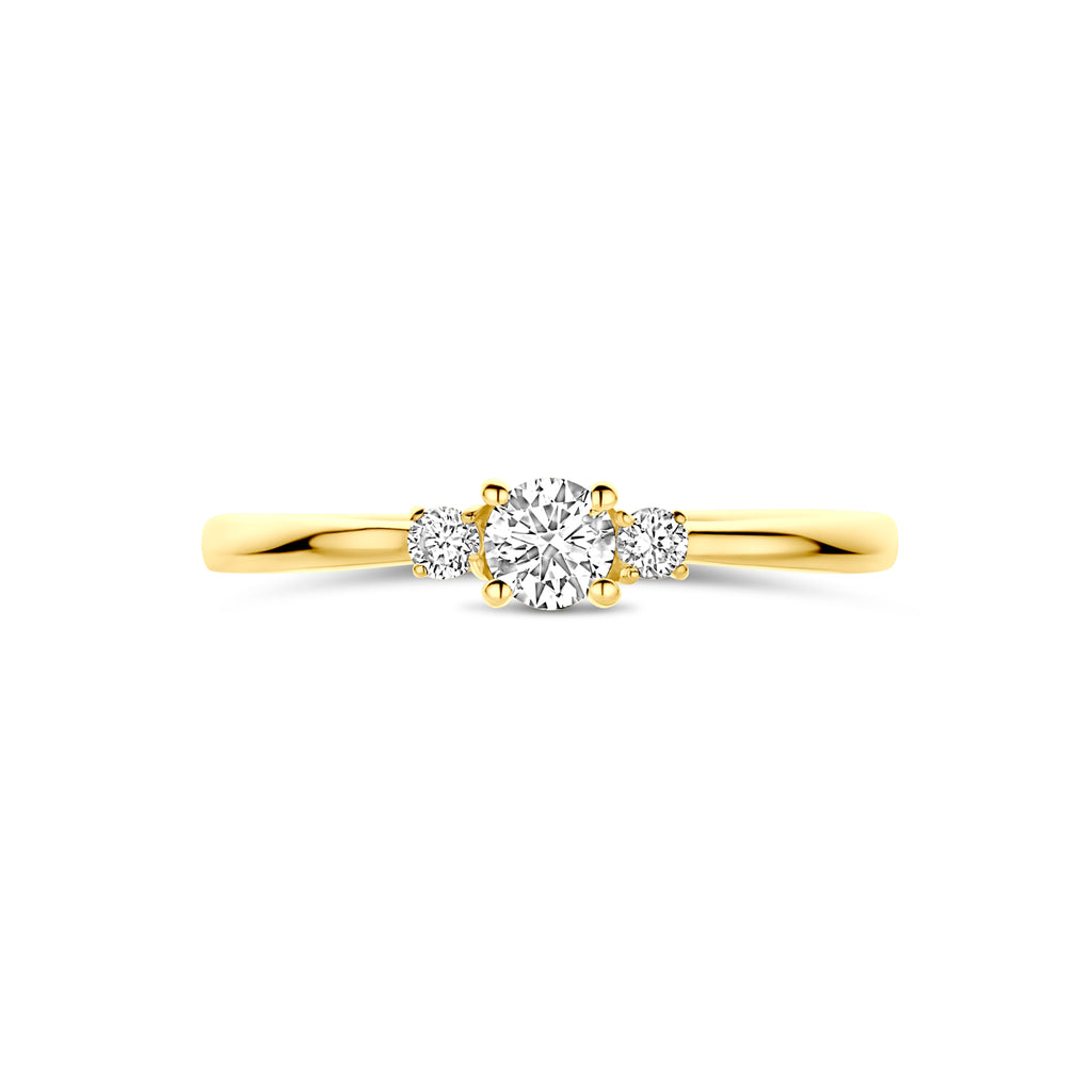 ring lab grown diamant 0.25ct h si 14K geelgoud