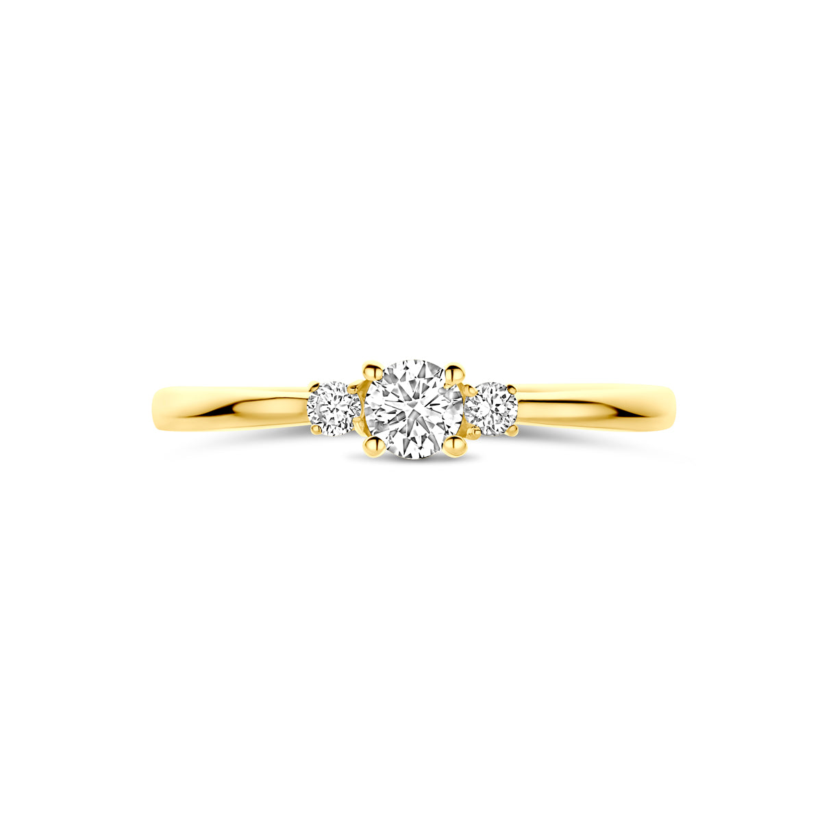ring lab grown diamant 0.25ct h si 14K geelgoud