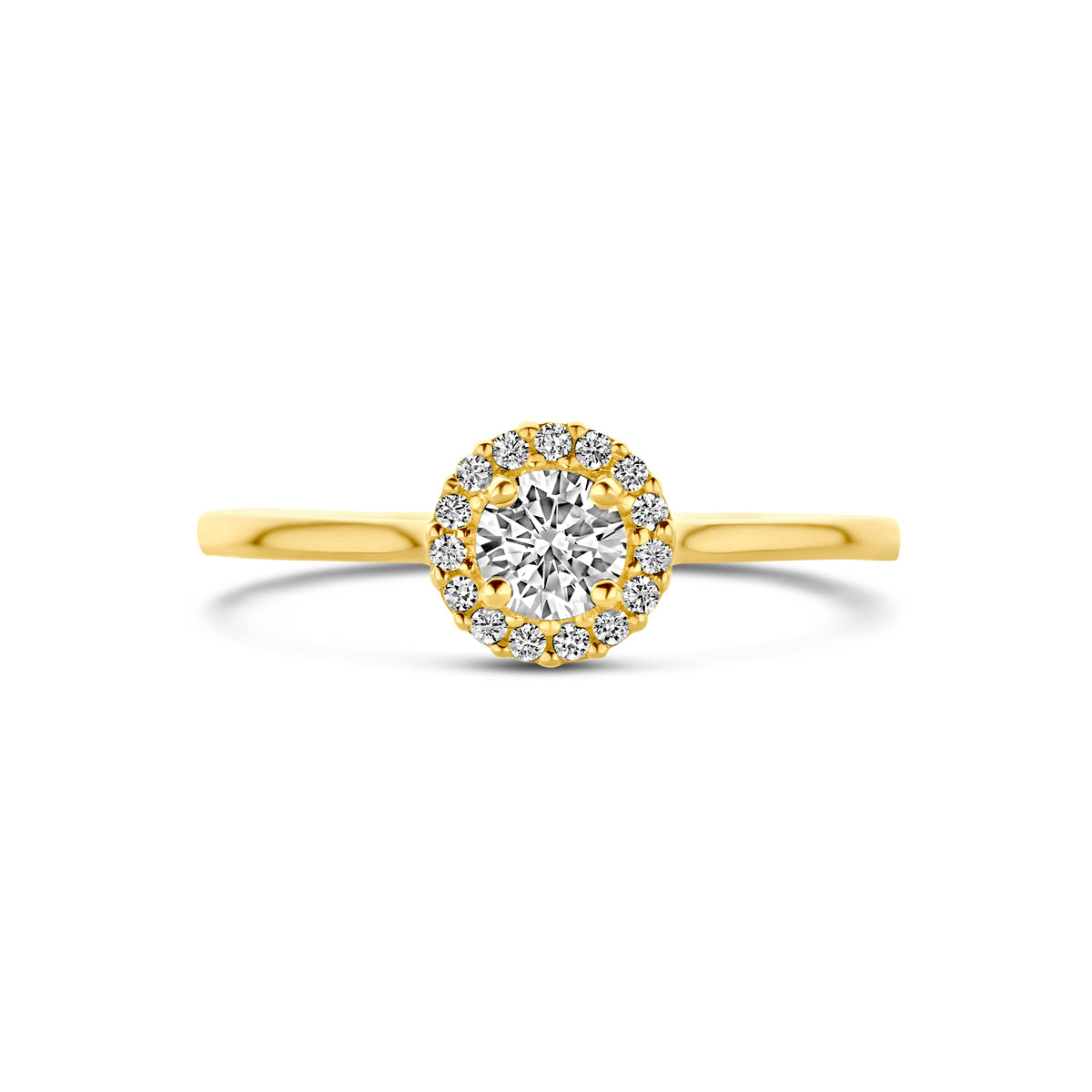 ring zirkonia 14K geelgoud