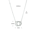 Halskette runder Zirkonia 41 - 43 - 45 cm Silber rhodiniert