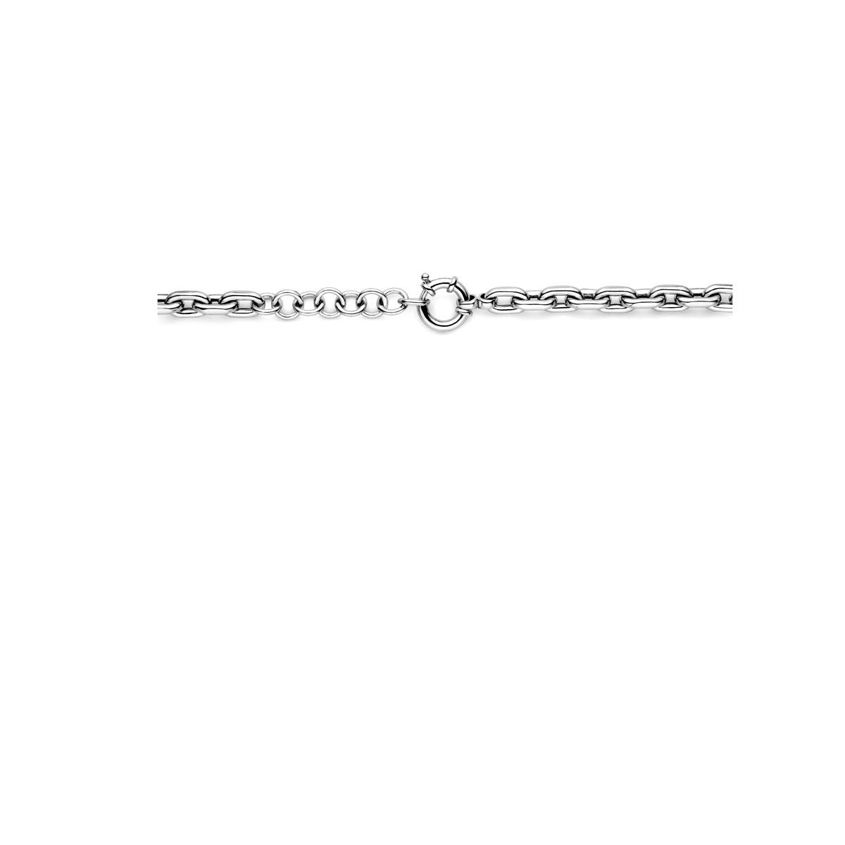 Halskette Paperclip Rundrohr 43 + 4,0 cm 8,6 mm mit großem Federringverschluss Silber rhodiniert