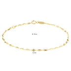 enkelbandje plaatjes 1,5 mm 24 - 26 cm 14K geelgoud