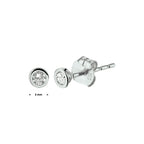 oorknoppen zirkonia 14K witgoud