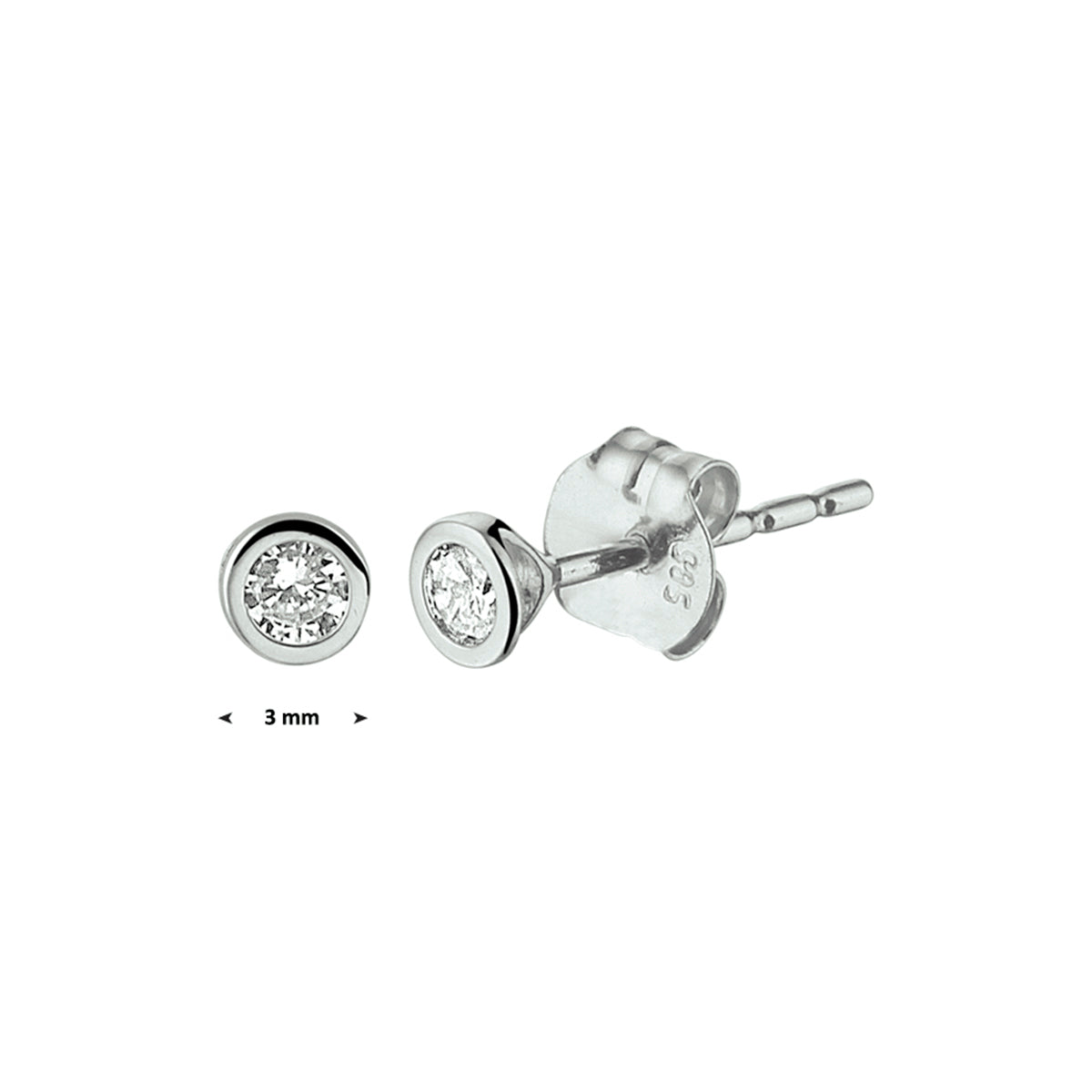 Ohrstecker Zirkonia 14K Weißgold