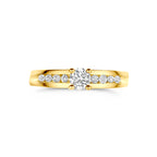 ring zirkonia 14K geelgoud