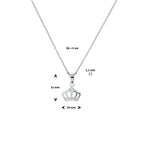 Halskette Krone Zirkonia 36 + 4 cm Silber rhodiniert