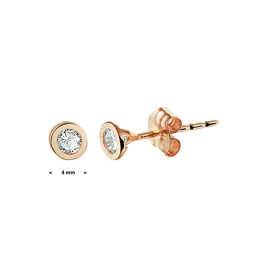 Ohrstecker Zirkonia 14K Roségold