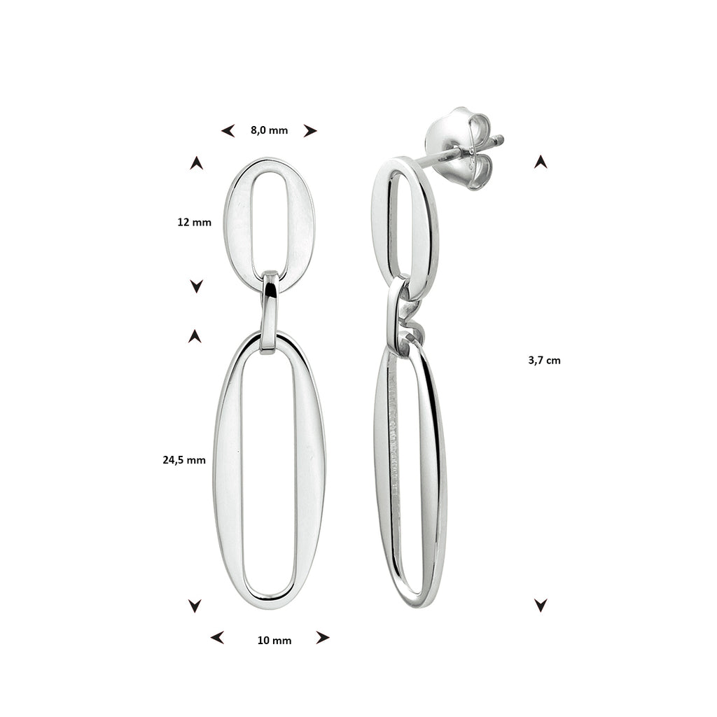 oorhangers paperclip zilver gerhodineerd