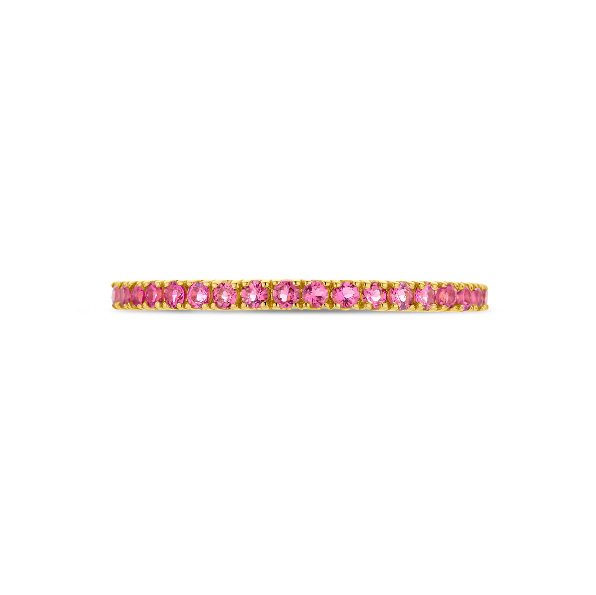 ring met geboortesteen roze toermalijn oktober 14K geelgoud