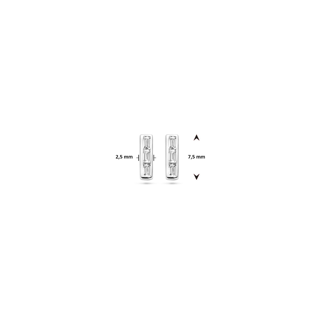 Ohrstecker Zirkonia 7,5 mm Silber rhodiniert