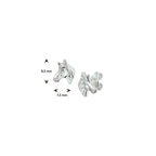 oorknoppen paardenhoofd zilver wit