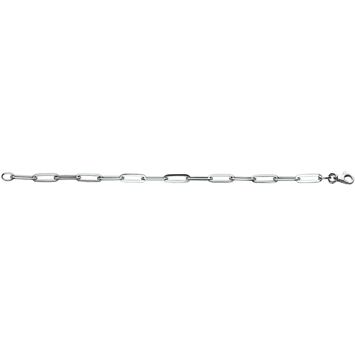 Armband Büroklammer Vierkantrohr 5,0 mm 19 cm Silber rhodiniert
